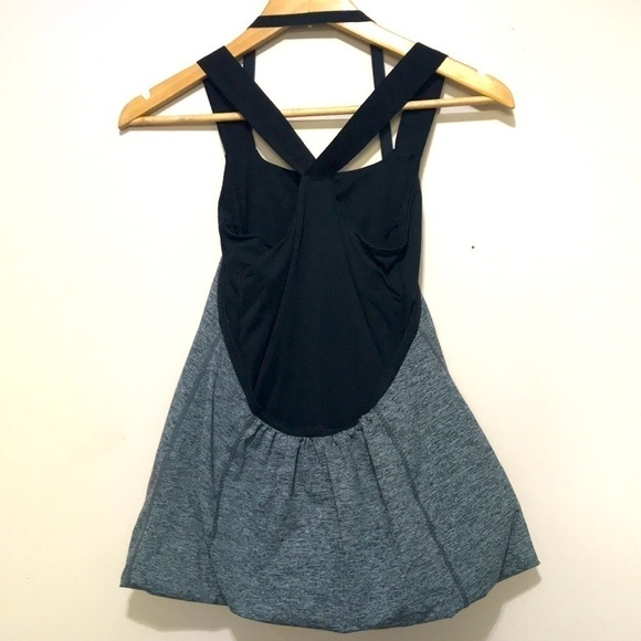 LULULEMON Awareness double layer bubble tank gray black 2 - Picture 6 of 13